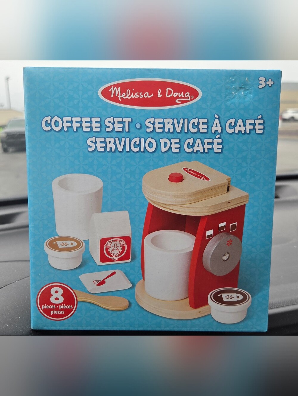 Melissa & Doug Red and Natural Wooden Coffee Play Set NWT